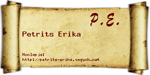 Petrits Erika névjegykártya